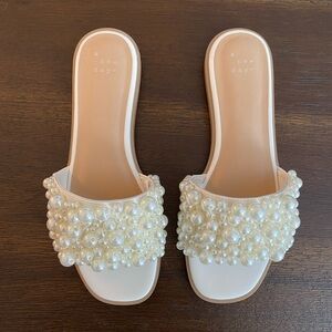 A New Day Cream Pearl Embellished Sandals